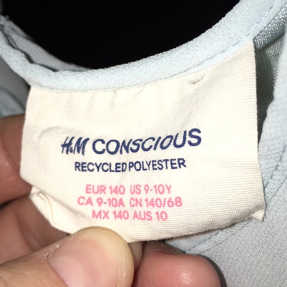 H & M 9/10 years old 3 Tone Light Blue Dress - Picture 6 of 6